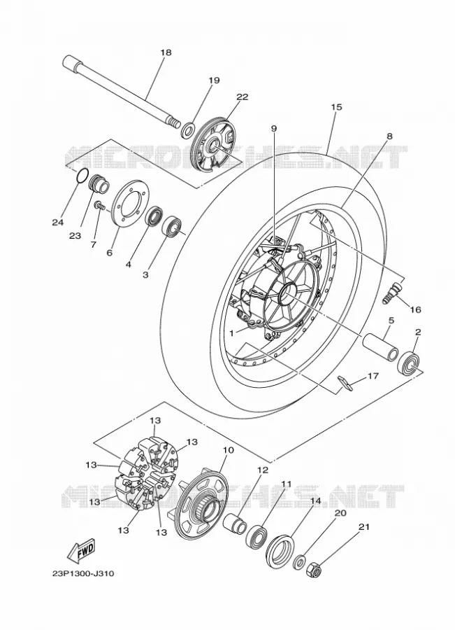 ROUE ARRIERE Yamaha MOTO 1200 2013 XTZ SUPER TENERE  XT1200Z