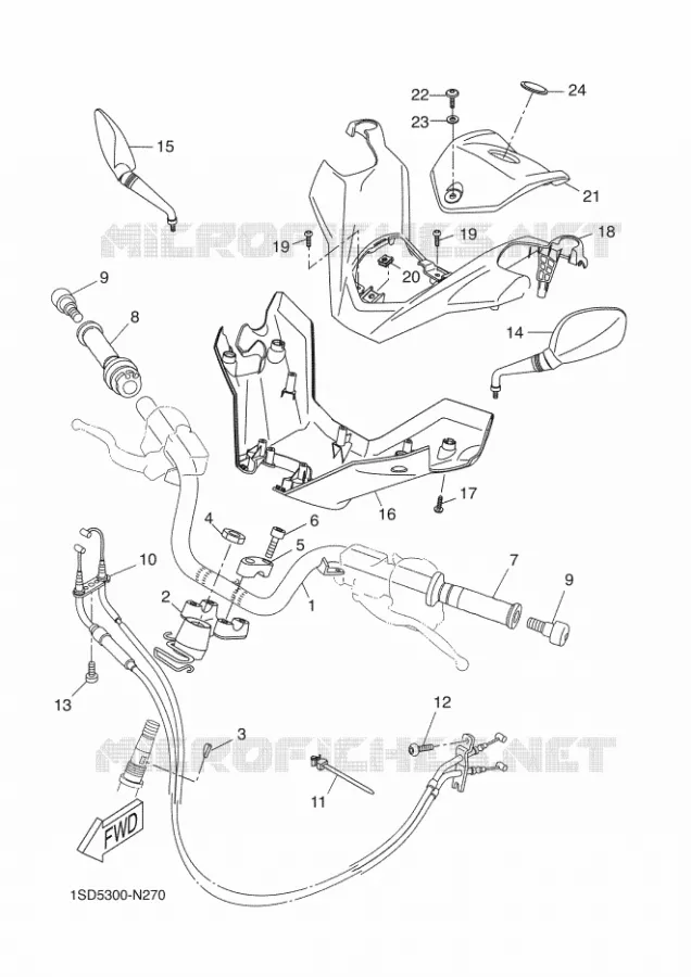 GUIDON ET CABLES Yamaha SCOOTER 400 2014 XMAX MOMODESIGN  YP400R