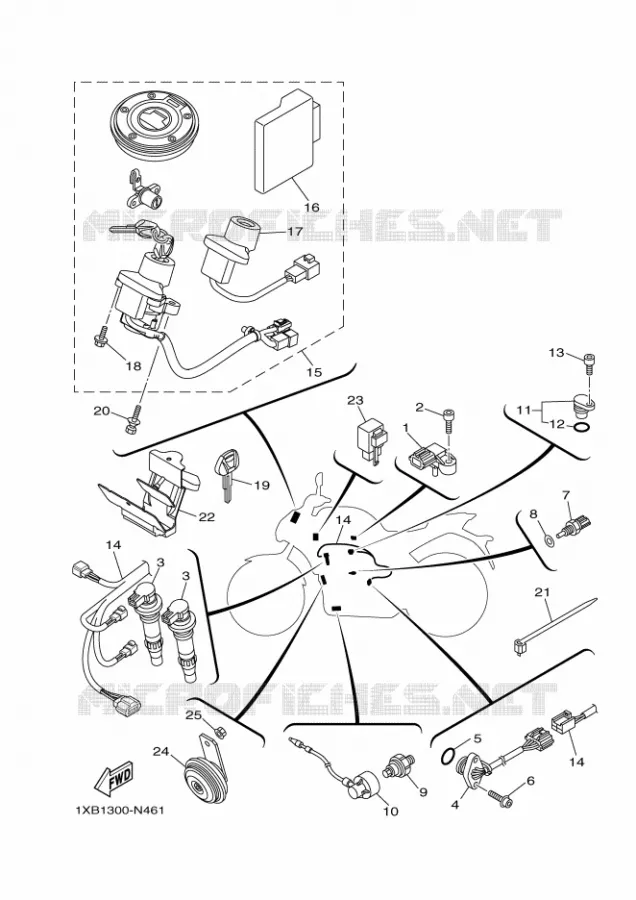 PARTIE ELECTRIQUE 2 Yamaha MOTO 700 2014 MT07 ABS  MT07A