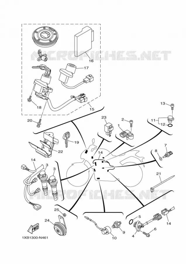 PARTIE ELECTRIQUE 2 Yamaha MOTO 700 2014 MT07 ABS  MT07A