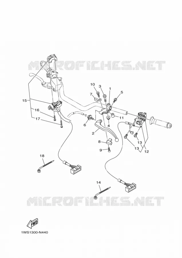 COMMODO / LEVIER Yamaha MOTO 700 2014 MT07 ABS  MT07A