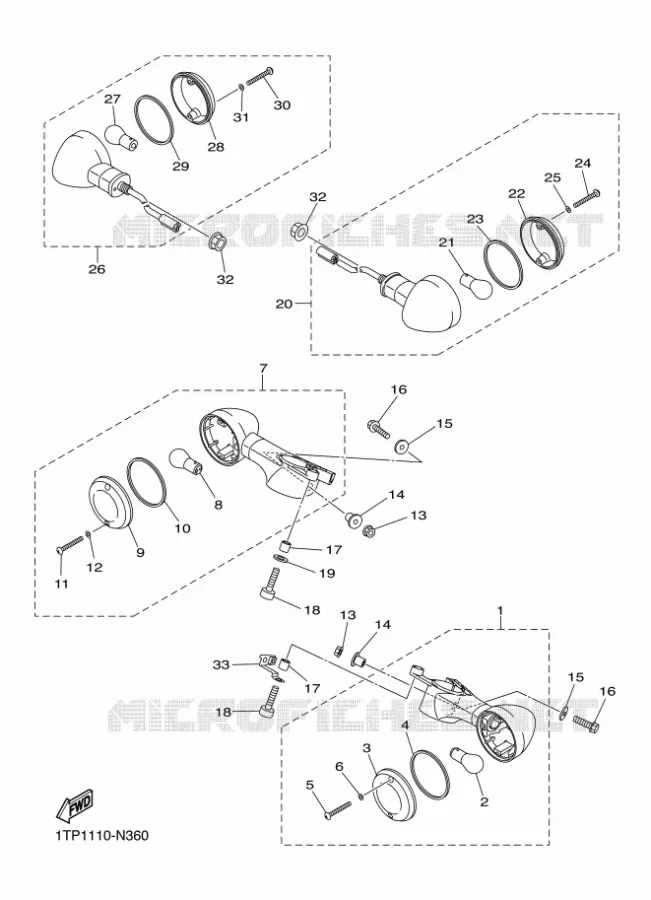 CLIGNOTANT Yamaha MOTO 950 2014 BOLT  XVS950CUXV950