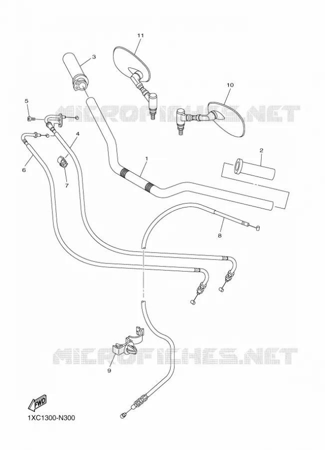 GUIDON ET CABLES Yamaha MOTO 950 2014 BOLT  XVS950CUXV950