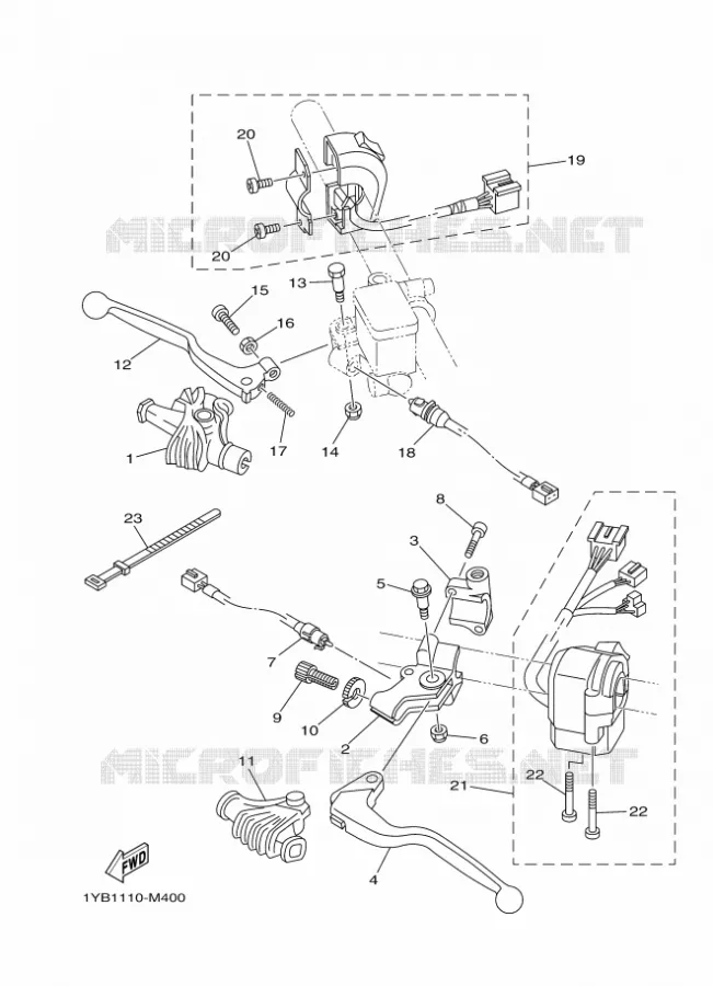 COMMODO / LEVIER Yamaha MOTO 250 2014 XT  XT250XT250E