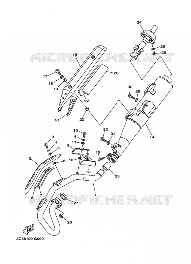 ECHAPPEMENT Yamaha MOTO 250 2014 XT  XT250XT250E
