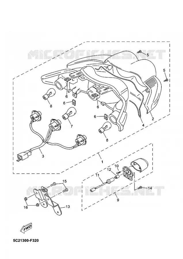 FEU ARRIERE Yamaha SCOOTER 50 2014 NEOS 4T  YN50F