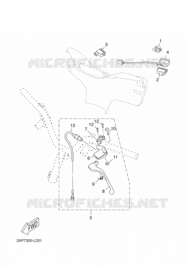 COMMODO / LEVIER Yamaha SCOOTER 50 2014 NEOS  YN50