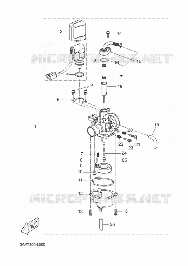 CARBURATEUR Yamaha SCOOTER 50 2014 NEOS  YN50