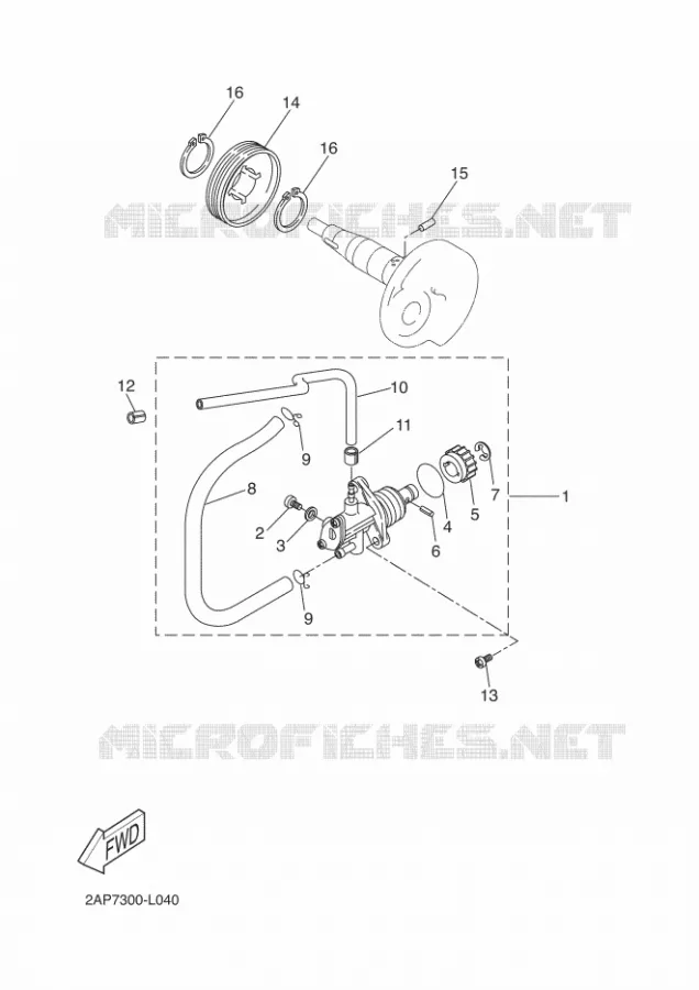 POMPE A HUILE Yamaha SCOOTER 50 2014 OVETTO  YN50