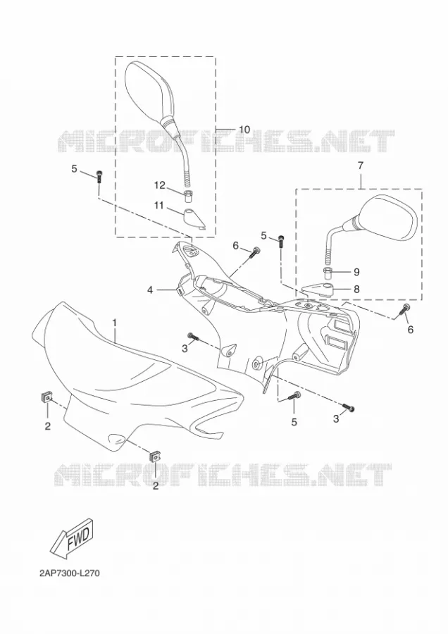 CARENAGES 1  Yamaha SCOOTER 50 2014 OVETTO  YN50