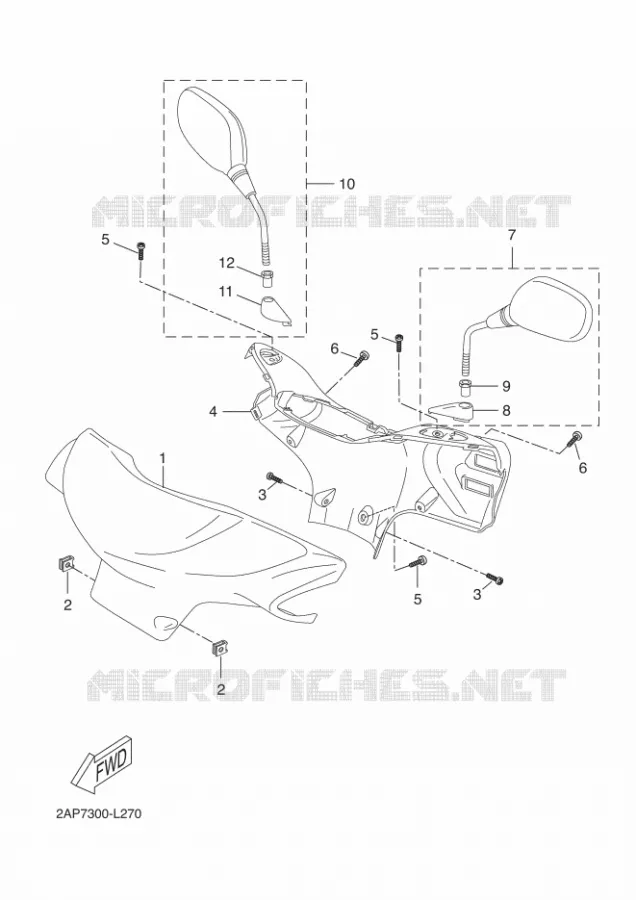CARENAGES 1  Yamaha SCOOTER 50 2014 OVETTO  YN50