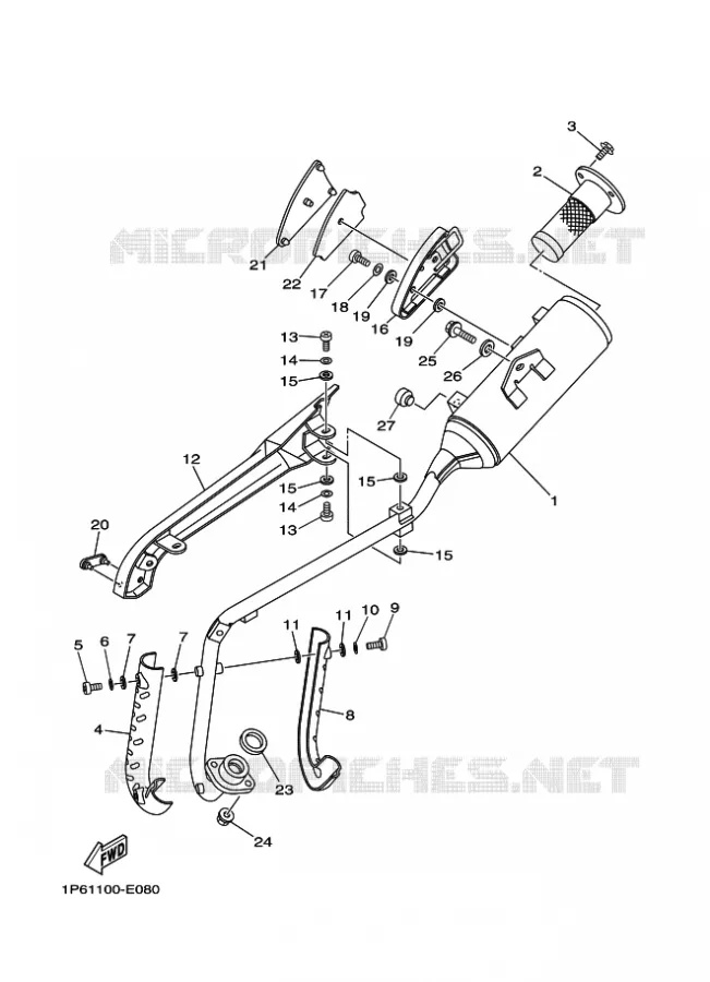 ECHAPPEMENT Yamaha MOTO 50 2014 TTR  TT-R50E