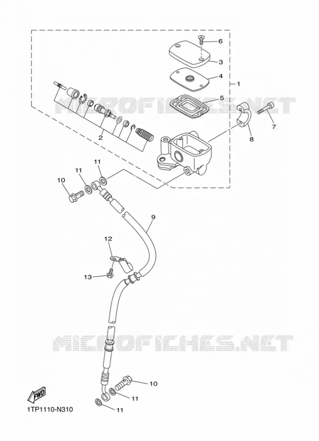 MAITRE CYLINDRE DE FREIN AVANT Yamaha MOTO 950 2014 BOLT  XVS950CUXV950R