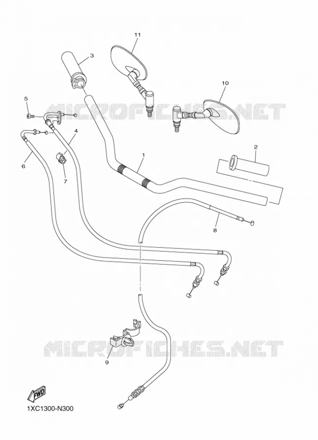 GUIDON ET CABLES Yamaha MOTO 950 2014 BOLT  XVS950CUXV950R