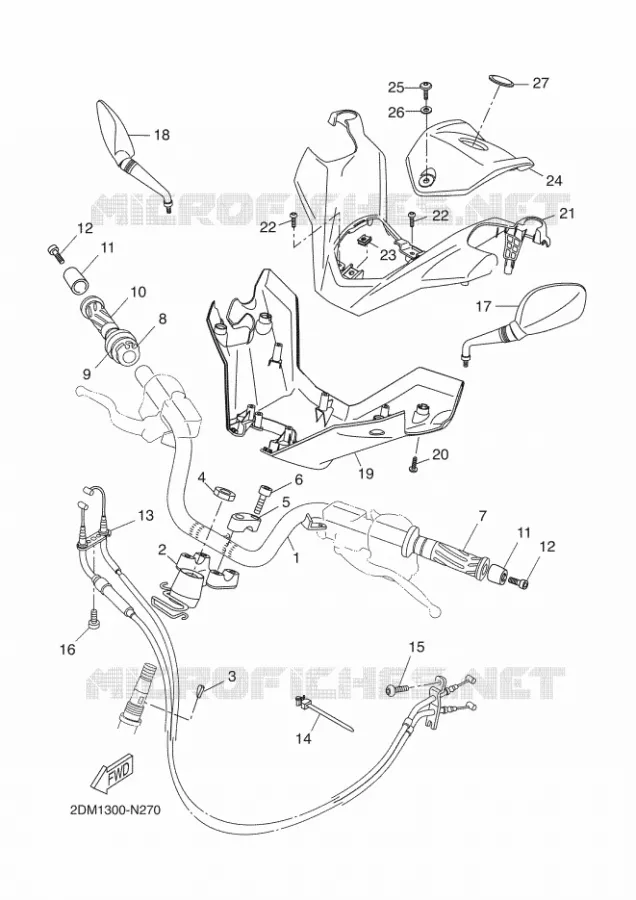 GUIDON ET CABLES Yamaha SCOOTER 250 2014 XMAX ABS  YP250RA