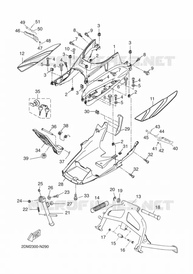 SUPPORT / REPOSE PIEDS Yamaha SCOOTER 125 2014 XMAX  YP125R