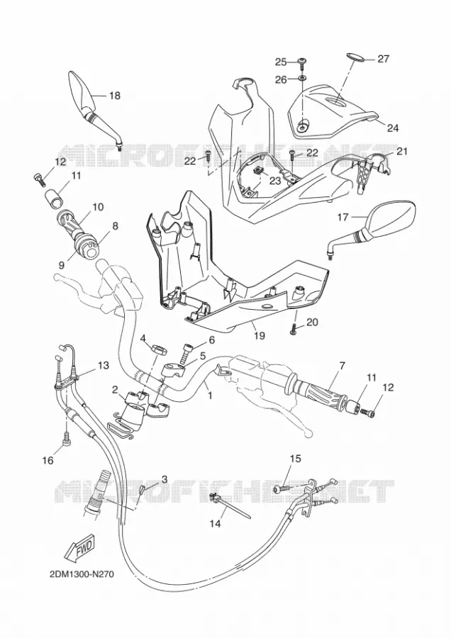 GUIDON ET CABLES Yamaha SCOOTER 125 2014 XMAX ABS  YP125RA