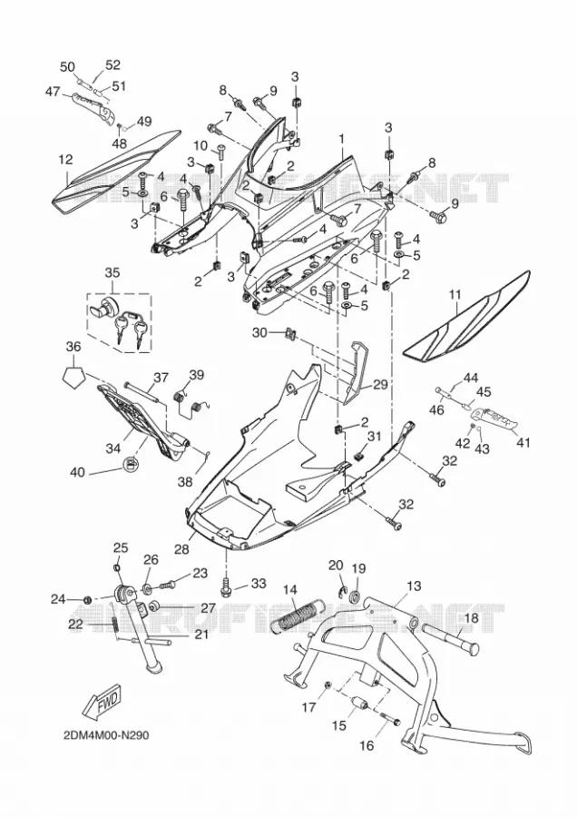 SUPPORT / REPOSE PIEDS Yamaha SCOOTER 125 2014 XMAX  YP125R