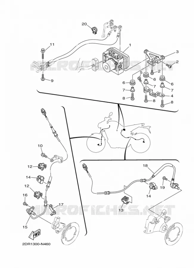 PARTIE ELECTRIQUE 3 Yamaha MOTO 850 2014 MT09 ABS  MT09A