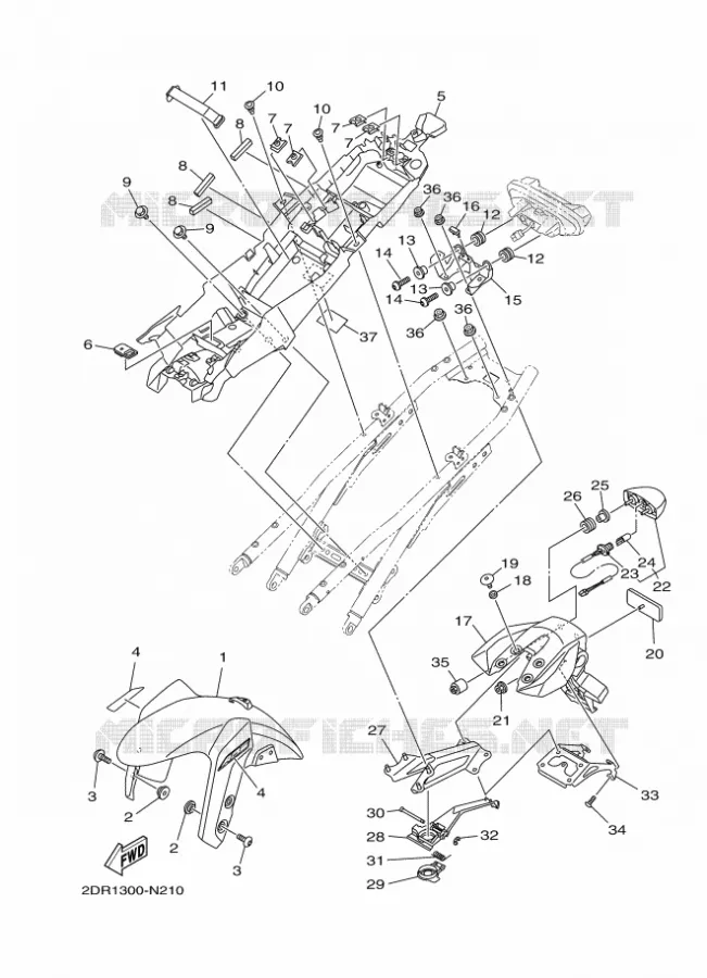GARDE BOUE Yamaha MOTO 850 2014 MT09 ABS  MT09A