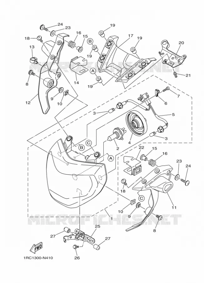 PHARE  Yamaha MOTO 850 2014 MT09 ABS  MT09A