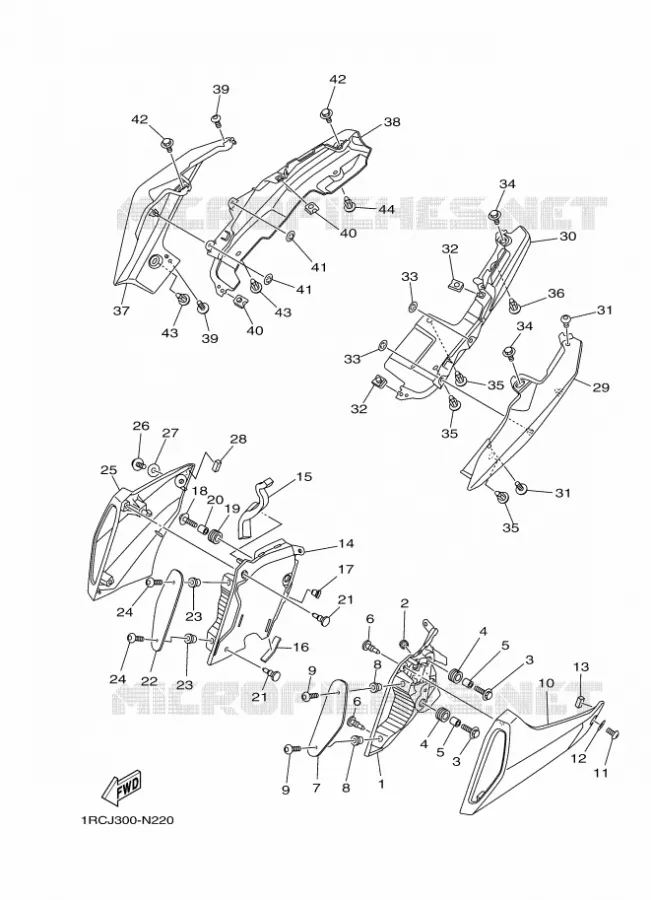 COUVERCLE LATERAL Yamaha MOTO 850 2014 MT09 ABS  MT09A