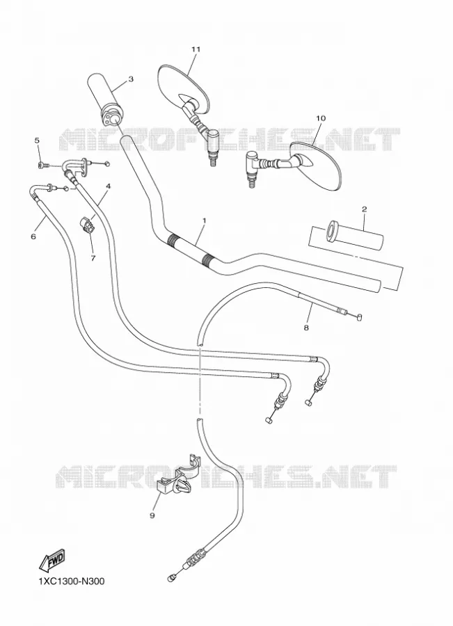 GUIDON ET CABLES Yamaha MOTO 950 2014 BOLT  XVS950CUXV950R