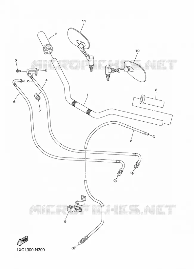 GUIDON ET CABLES Yamaha MOTO 950 2014 BOLT  XVS950CUXV950R