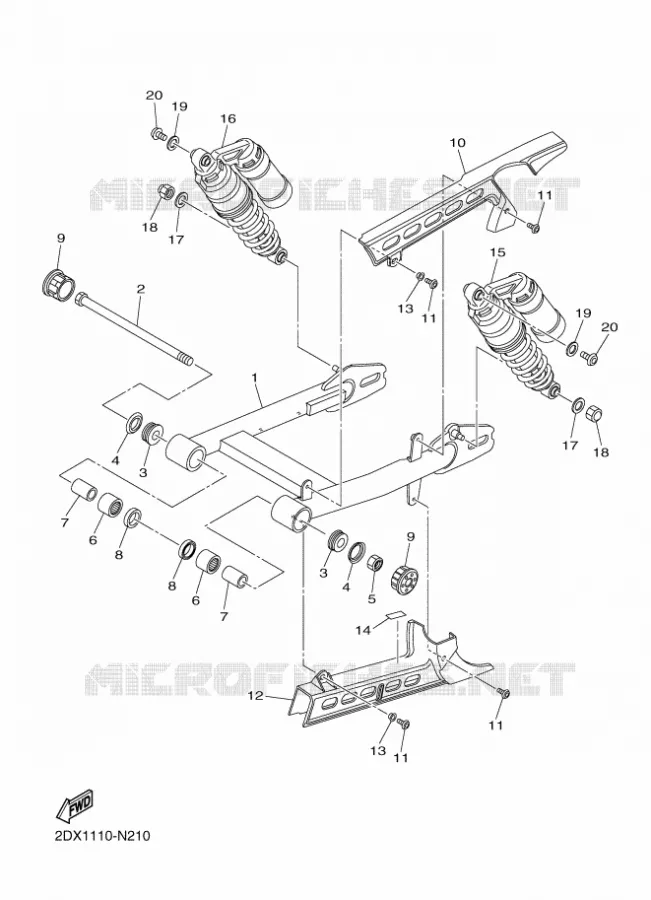 BRAS OSCILLANT / AMORTISSEUR Yamaha MOTO 950 2014 BOLT  XVS950CUXV950R