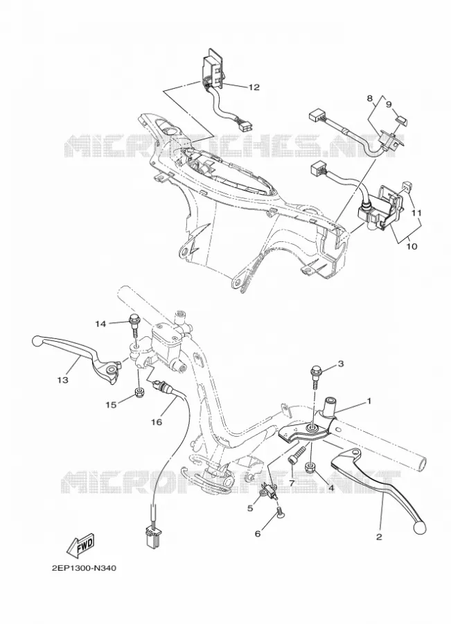COMMODO / LEVIER - FREIN A DISQUE Yamaha SCOOTER 115 2014 DELIGHT  XC115SD ELIGHT