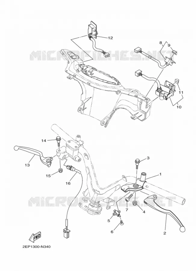 COMMODO / LEVIER - FREIN A DISQUE Yamaha SCOOTER 115 2014 DELIGHT  XC115SD ELIGHT