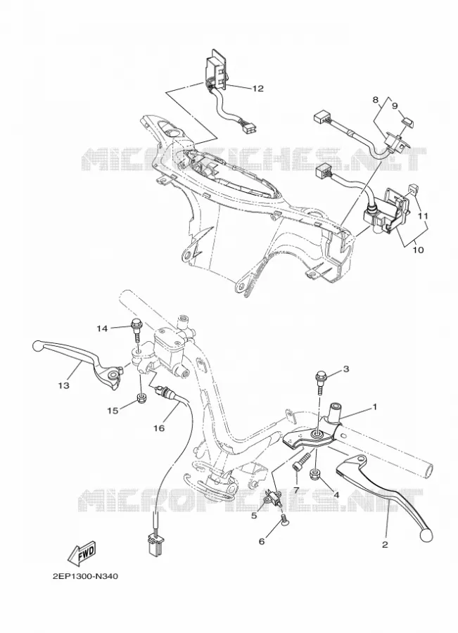 COMMODO / LEVIER - FREIN A DISQUE Yamaha SCOOTER 115 2014 MBK FLIPPER  XC115S