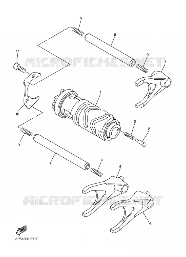 BARILLET DE SELECTION / FOURCHETTES Yamaha MOTO 1300 2014 FJR  FJR1300AE