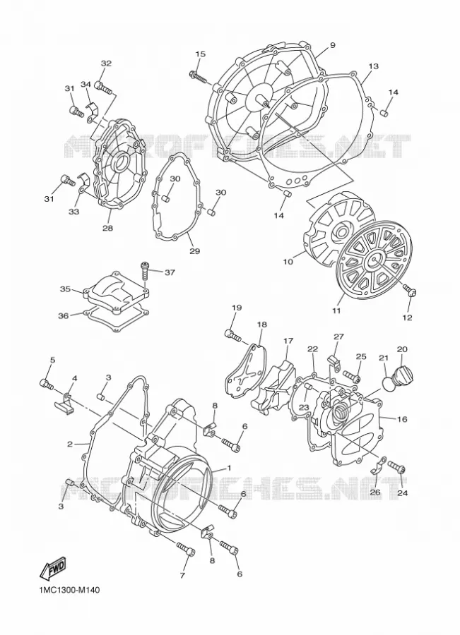 CARTER - MOTEUR 1 Yamaha MOTO 1300 2014 FJR  FJR1300AE