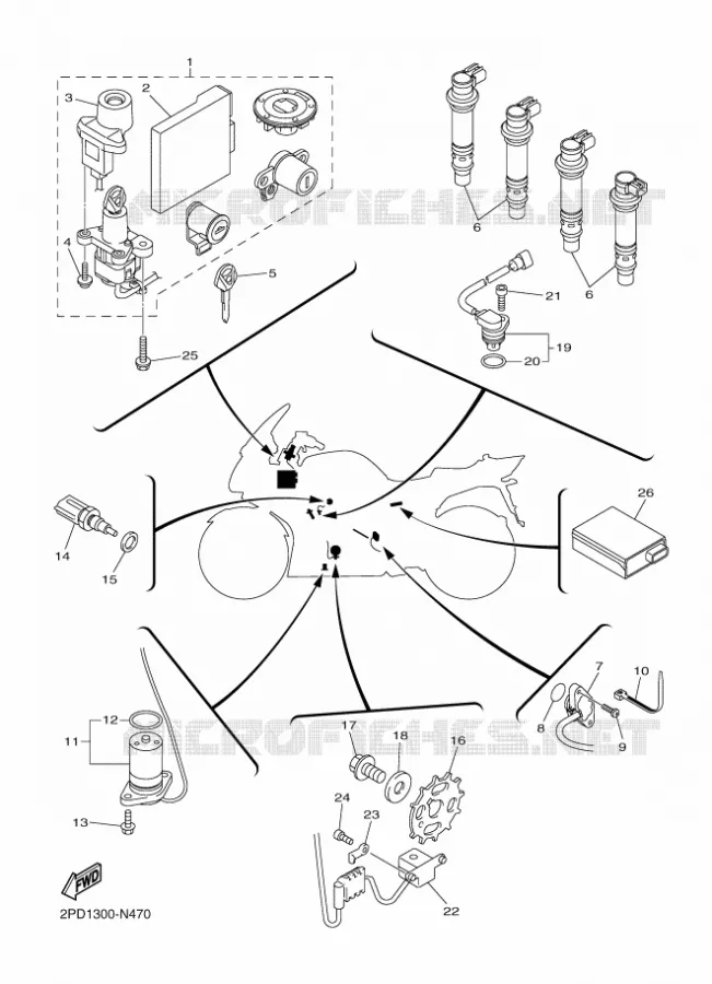 PARTIE ELECTRIQUE 1 Yamaha MOTO 1300 2014 FJR  FJR1300AE