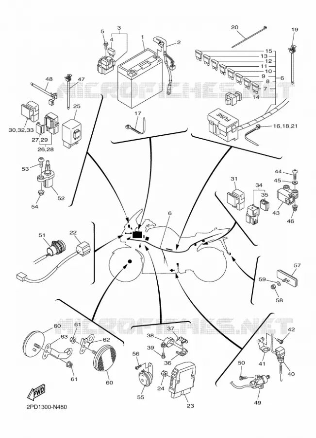 PARTIE ELECTRIQUE 2 Yamaha MOTO 1300 2014 FJR  FJR1300AE