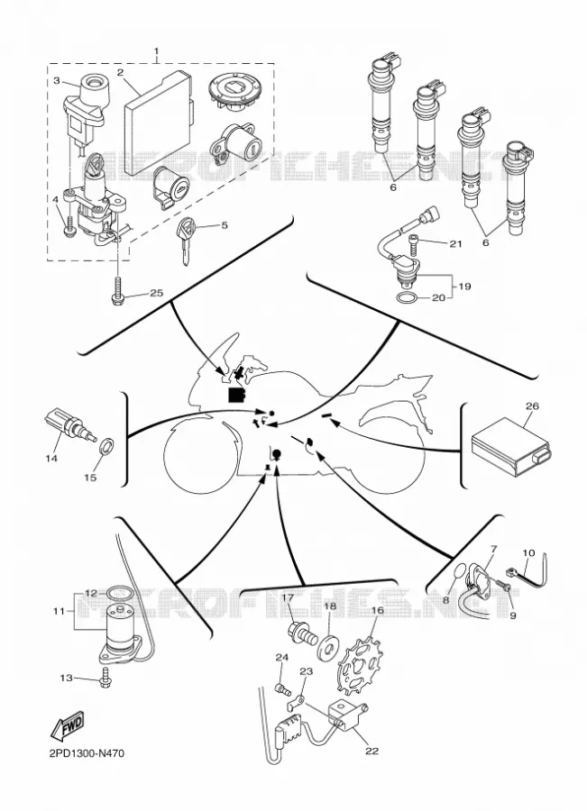 PARTIE ELECTRIQUE 1 Yamaha MOTO 1300 2014 FJR  FJR1300AE