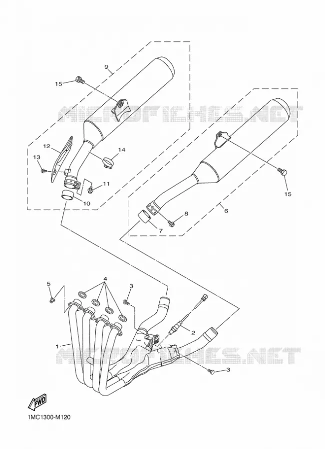 ECHAPPEMENT Yamaha MOTO 1300 2014 FJR  FJR1300AE