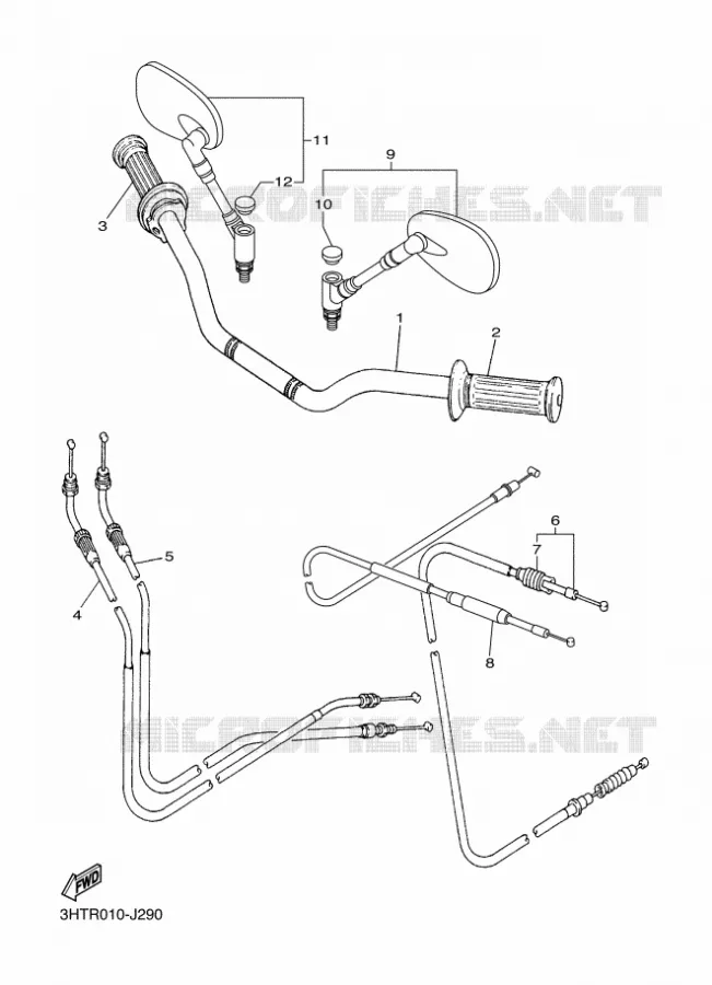 GUIDON ET CABLES Yamaha MOTO 400 2014 SR  SR400