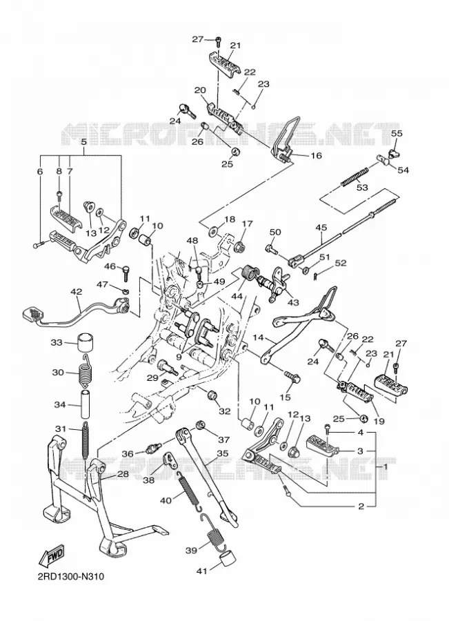 SUPPORT / REPOSE PIEDS Yamaha MOTO 400 2014 SR  SR400
