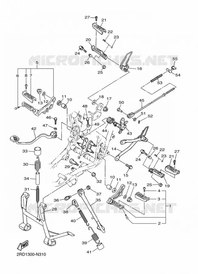 SUPPORT / REPOSE PIEDS Yamaha MOTO 400 2014 SR  SR400
