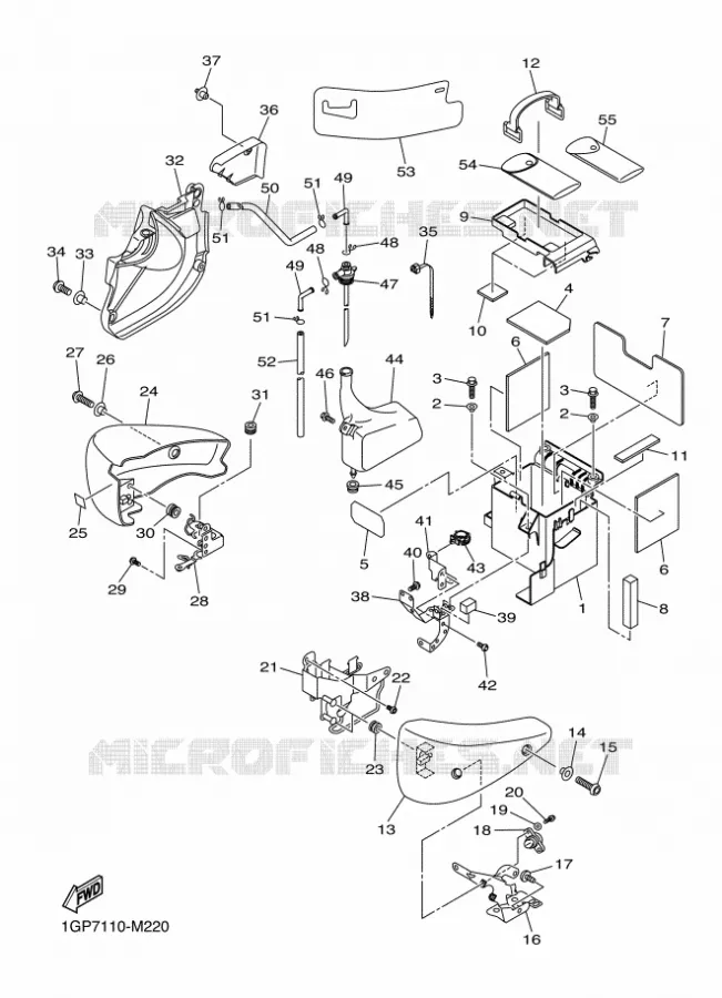 COUVERCLE LATERAL Yamaha MOTO 1300 2014 XVS  XVS1300CU