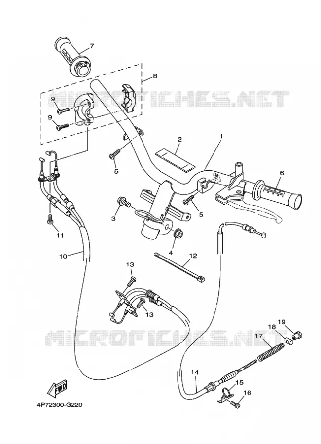 GUIDON ET CABLES Yamaha SCOOTER 125 2014 VITY  XC125E