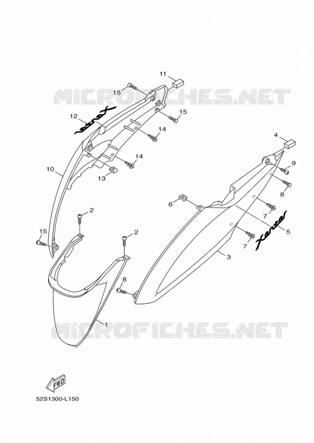 COUVERCLE LATERAL Yamaha SCOOTER 151 2014 XENTER  HW151