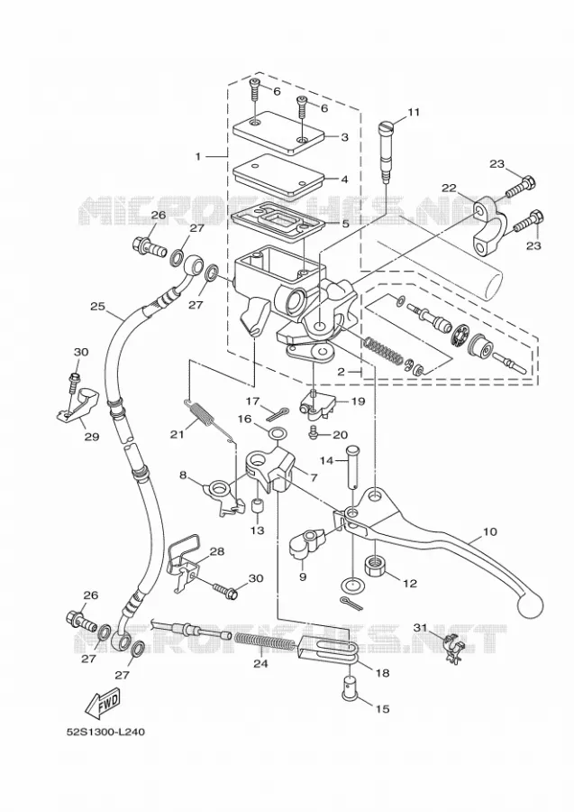 MAITRE CYLINDRE DE FREIN AVANT Yamaha SCOOTER 151 2014 XENTER  HW151