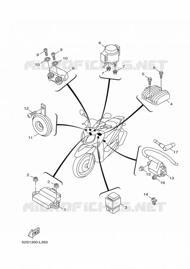 PARTIE ELECTRIQUE 1 Yamaha SCOOTER 151 2014 XENTER  HW151