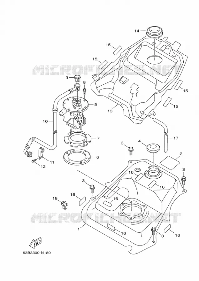 RESERVOIR A ESSENCE Yamaha SCOOTER 151 2014 XENTER  HW151