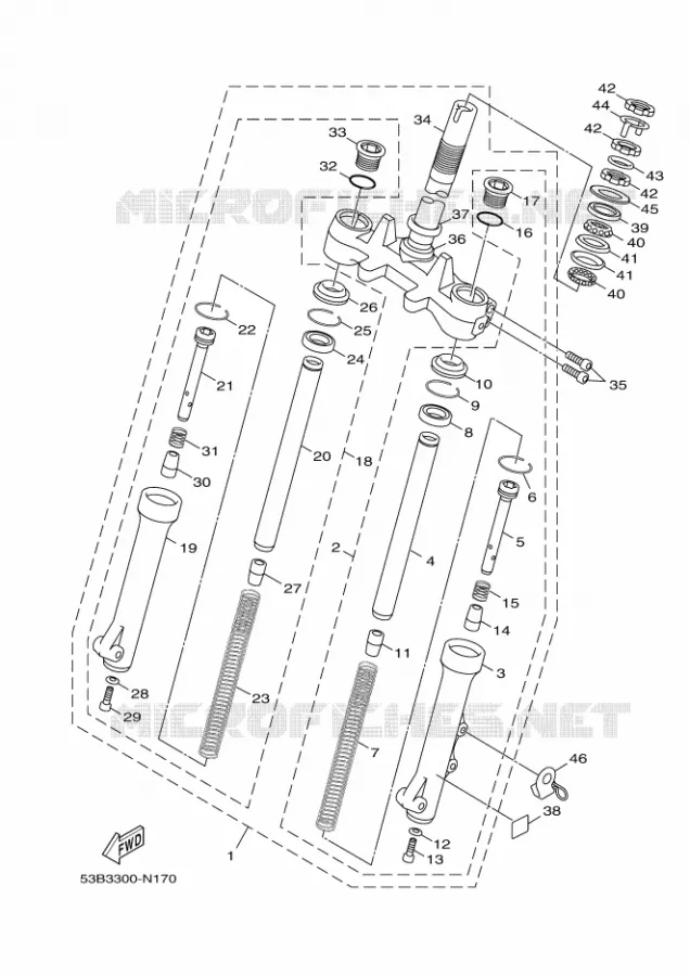 FOURCHE Yamaha SCOOTER 151 2014 XENTER  HW151