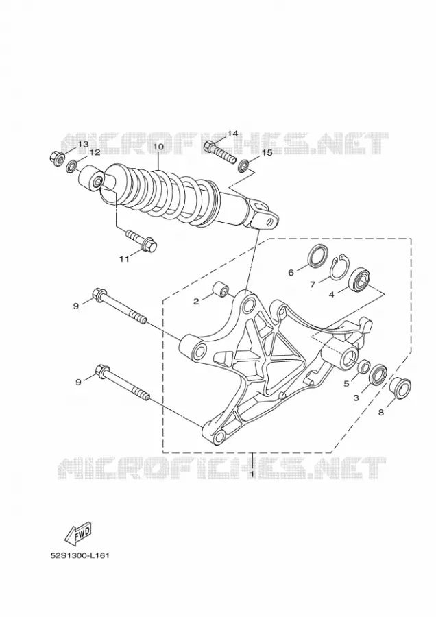 BRAS OSCILLANT / AMORTISSEUR Yamaha SCOOTER 125 2014 XENTER  HW125