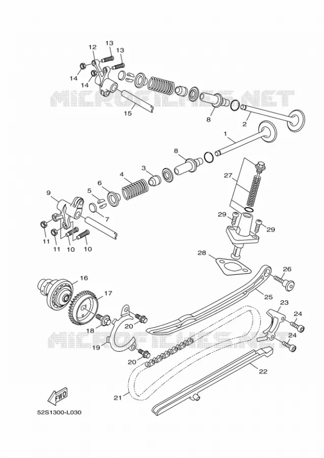 SOUPAPE Yamaha SCOOTER 125 2014 XENTER  HW125